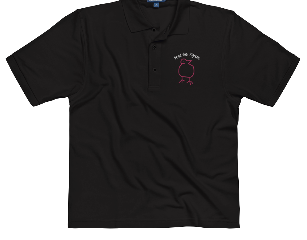 Feed The Pigeons embroidered polo shirt