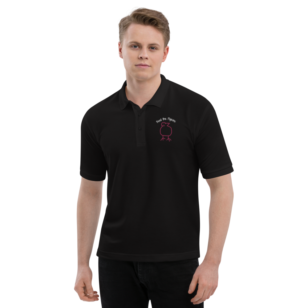 Feed The Pigeons embroidered polo shirt